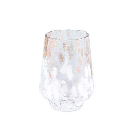 Angelina White Gold Dots Glass Stormlight Round S