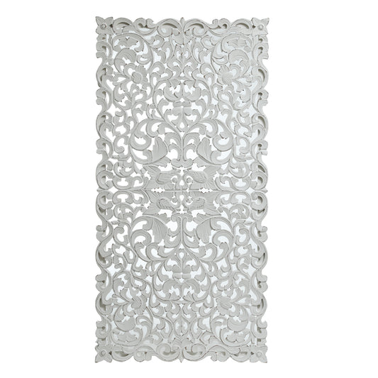 Livvy White Antique MDF Carved Wall Panel Rec