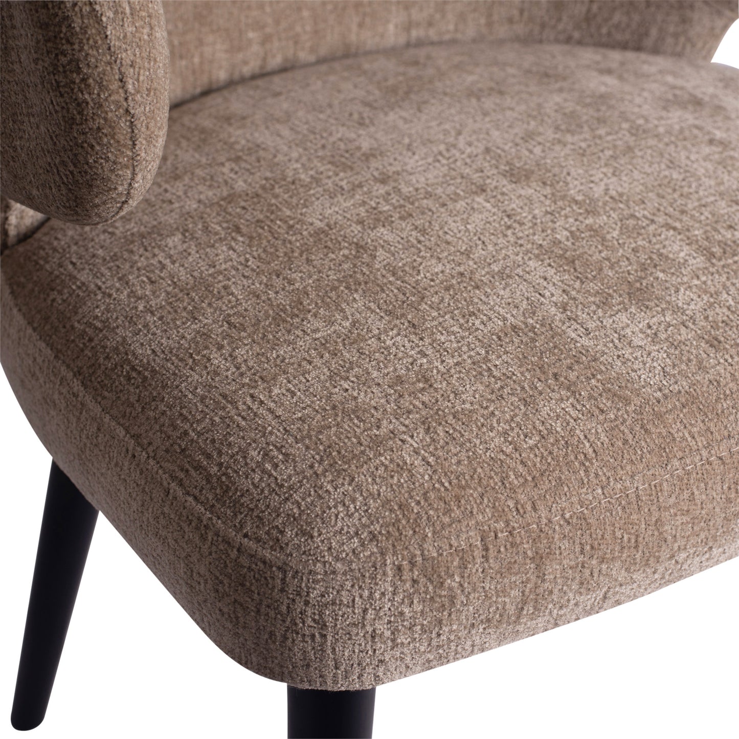 Fiori Cream 6051 Dining Chair Black Wood Legs