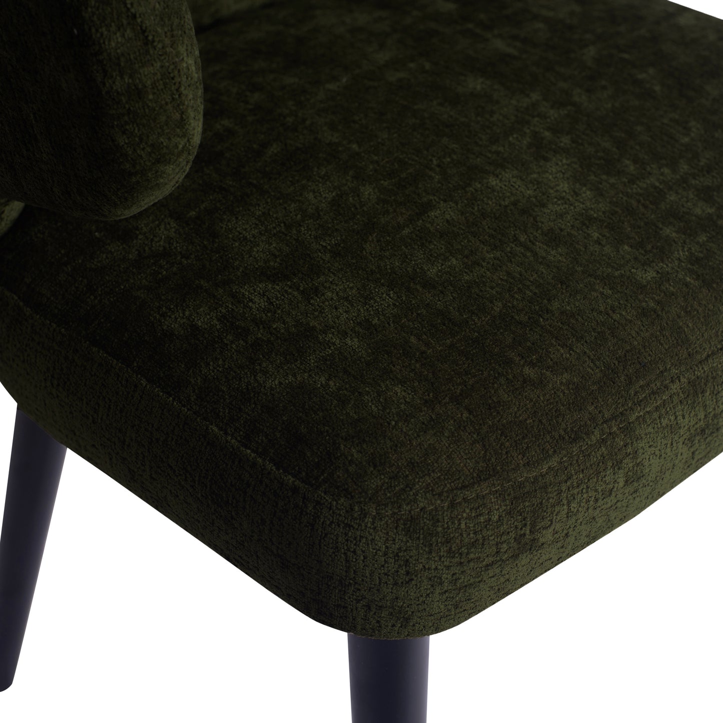 Fiori Green 1205 Dining Chair Black Wood Legs
