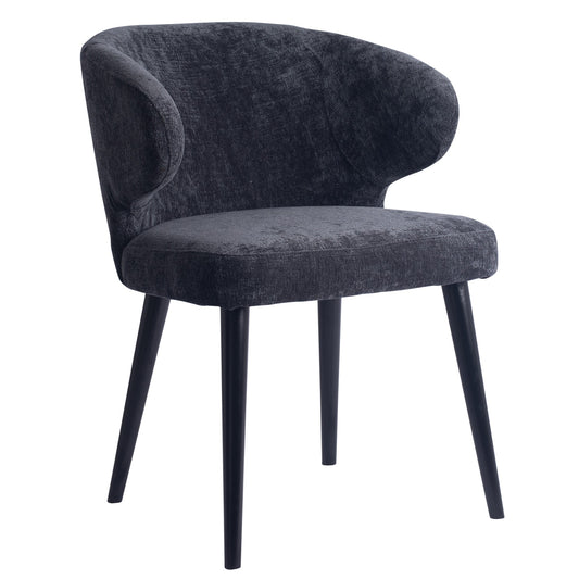 Fiori Anthracite 0504 Dining Chair Black Wood Legs