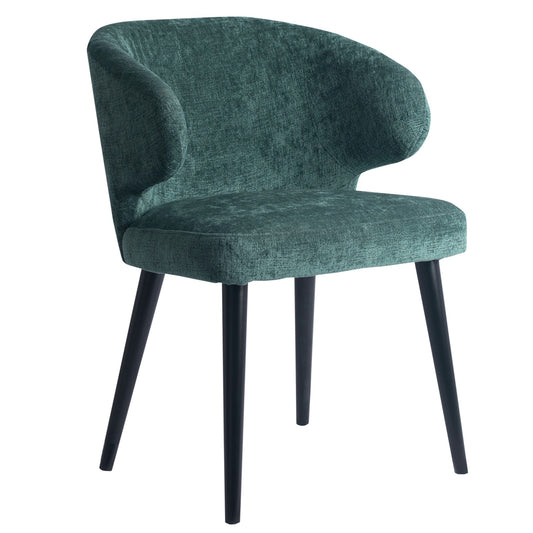 Fiori Petrol 502 Dining Chair Black Wood Legs