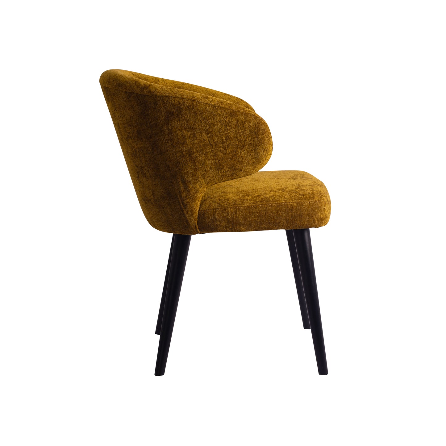 Fiori Yellow 6057 Dining Chair Black Wood Legs