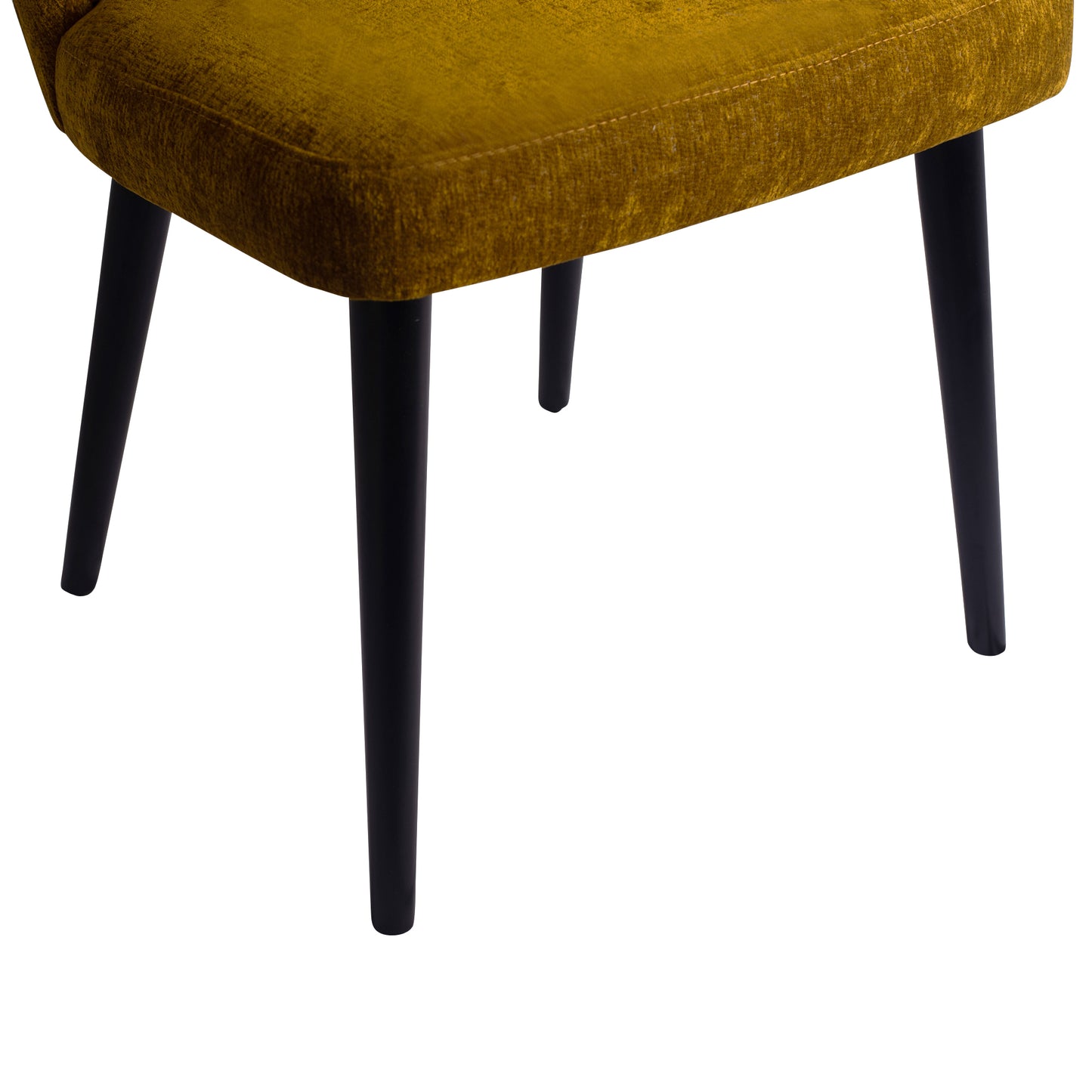 Fiori Yellow 6057 Dining Chair Black Wood Legs