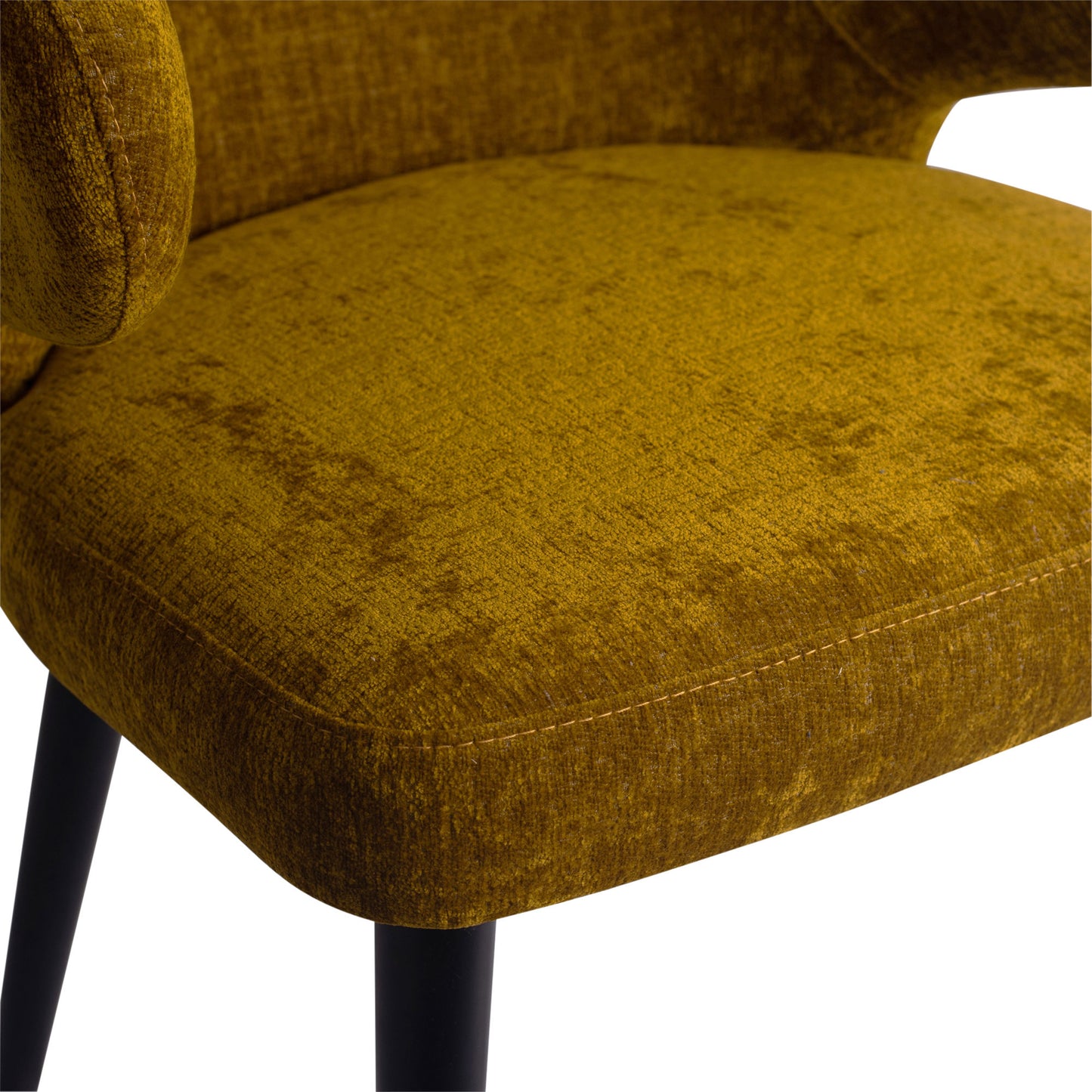 Fiori Yellow 6057 Dining Chair Black Wood Legs