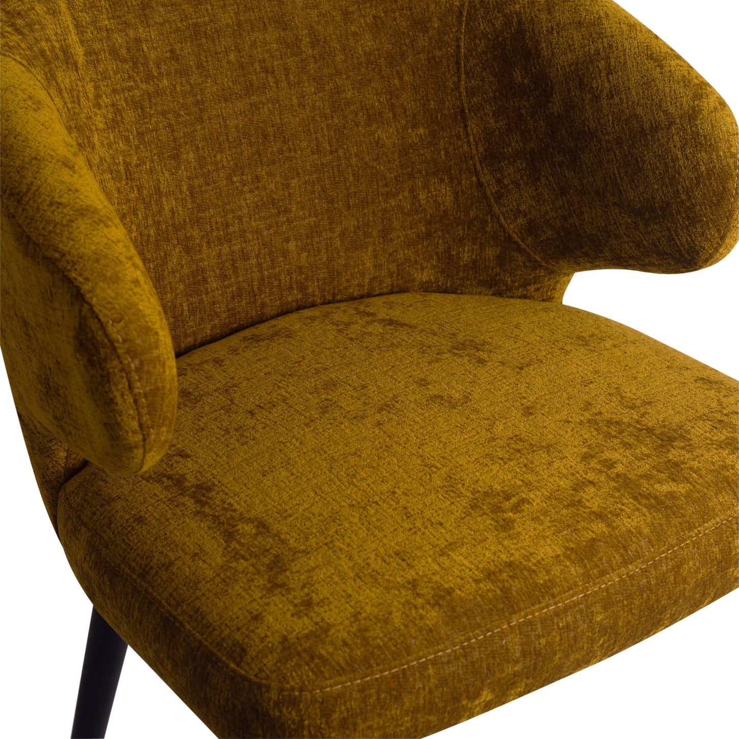 Fiori Yellow 6057 Dining Chair Black Wood Legs