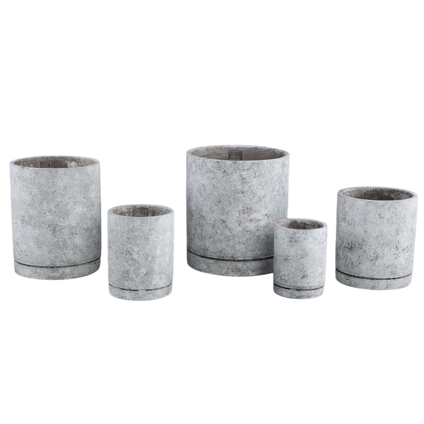 Vik Grey Cement Cylinder Pot Round L