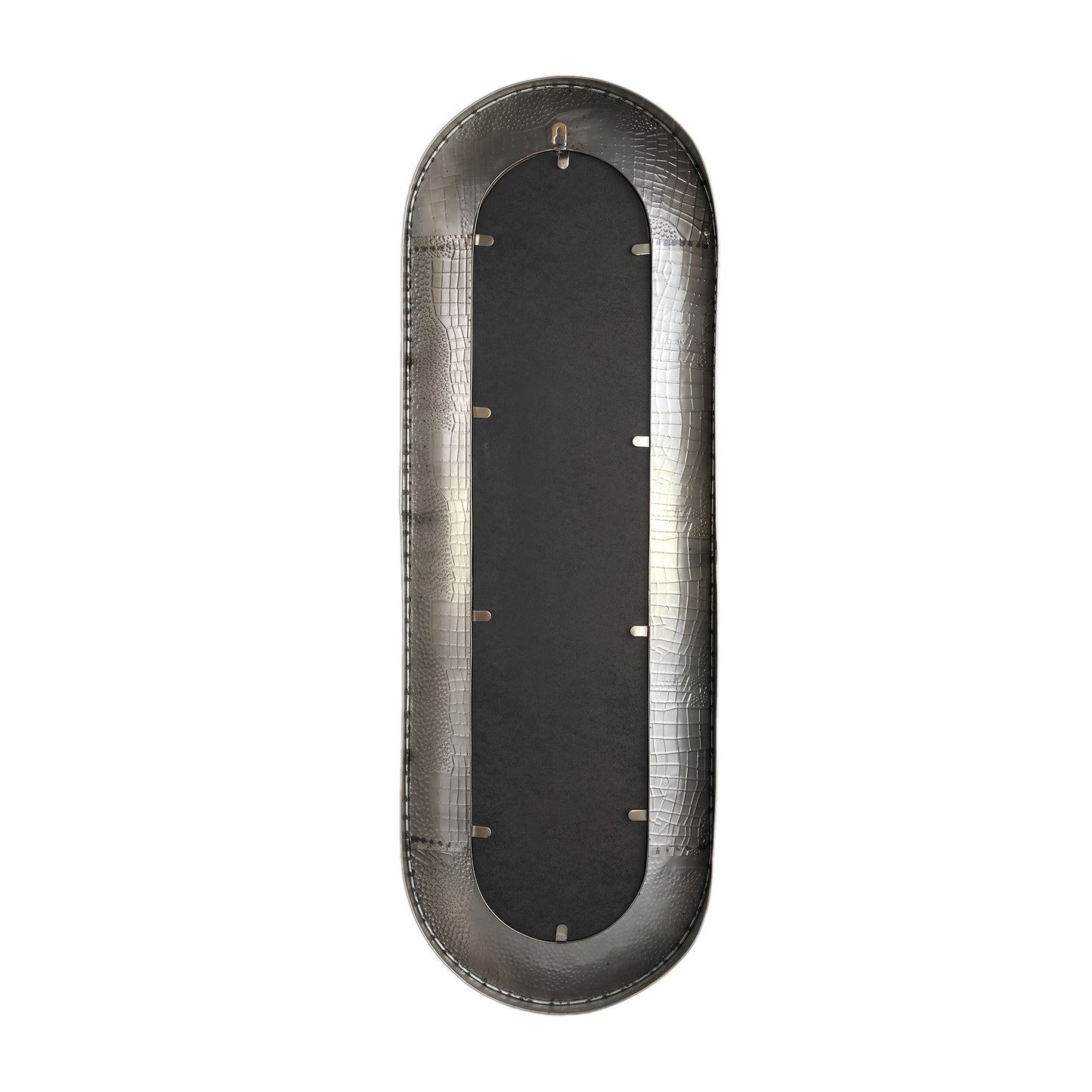 Darcio Gold Thick Iron Croco Print Mirror Oval