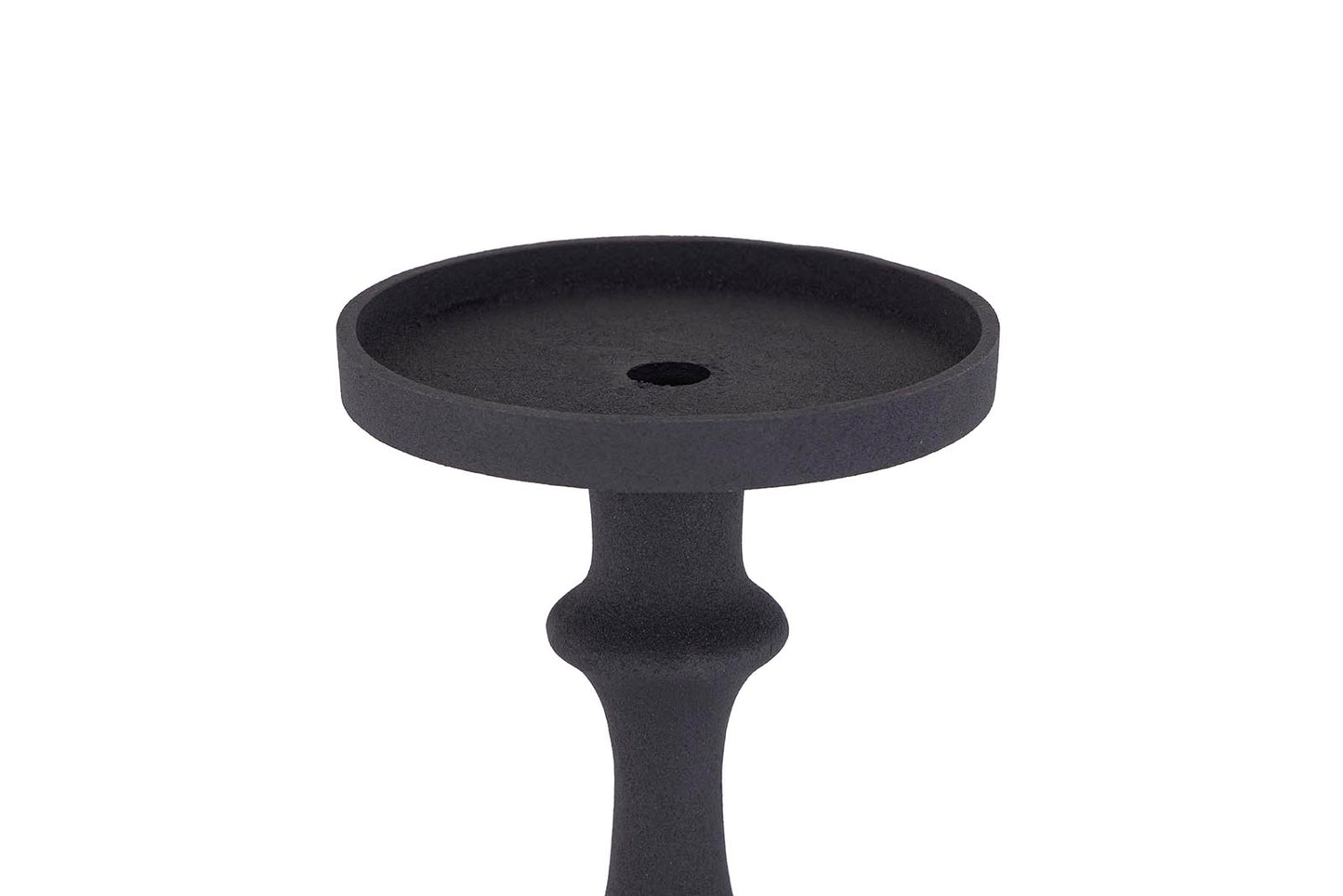 Yourney Black Casted Alu Candleholder Round High