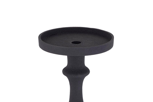 Yourney Black Casted Alu Candleholder Round High