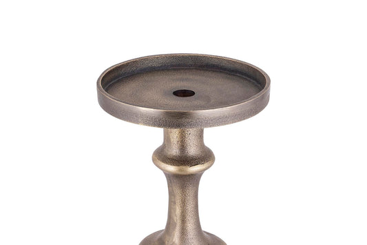 Yourney Brass Casted Alu Candleholder Round High