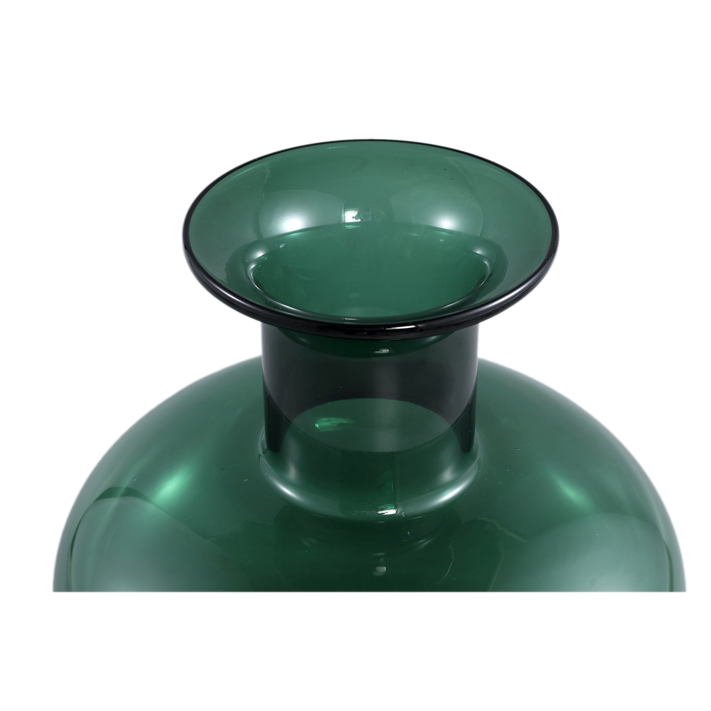Nory Green Glass Bulb Vase Round Wide