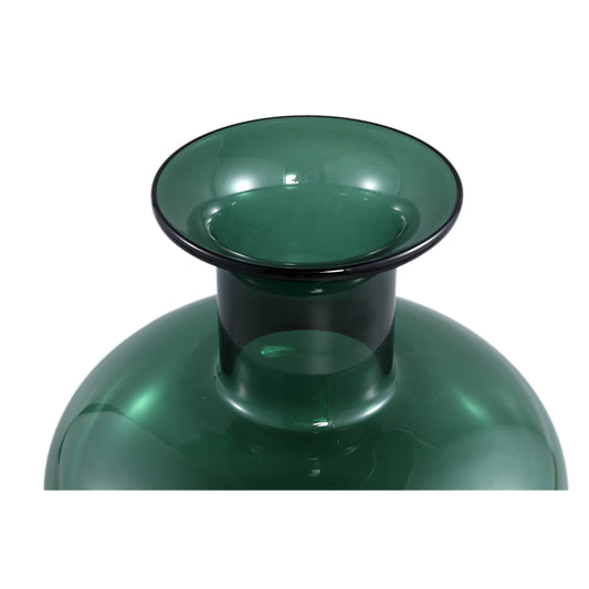 Nory Green Glass Bulb Vase Round Wide