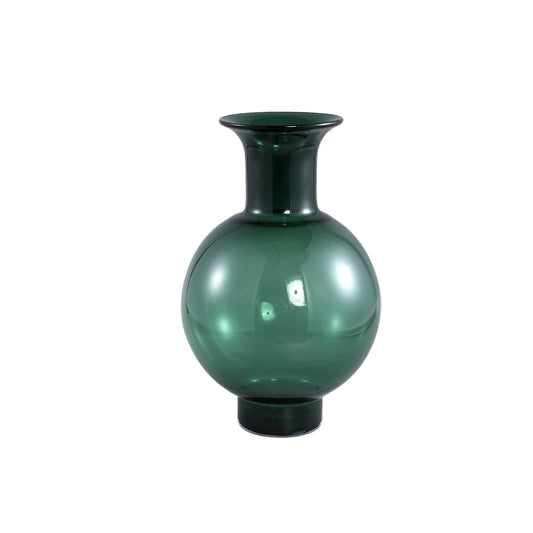 Nory Green Glass Bulb Vase Round Regular