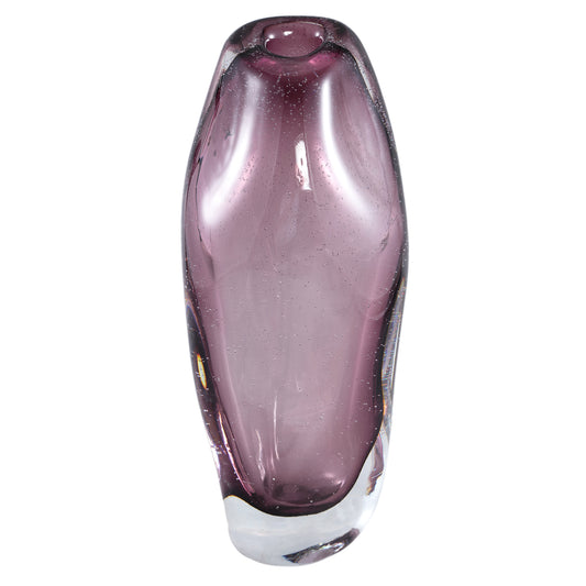 Bryce Purple Thick Angular Glass Vase Long