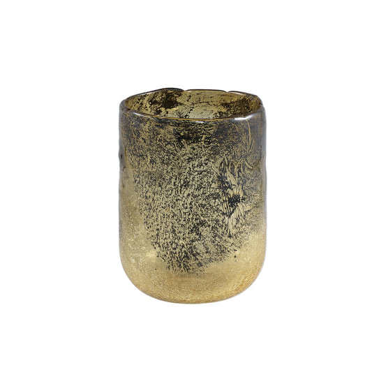 Alter Yellow Rough Glass Vase Round S