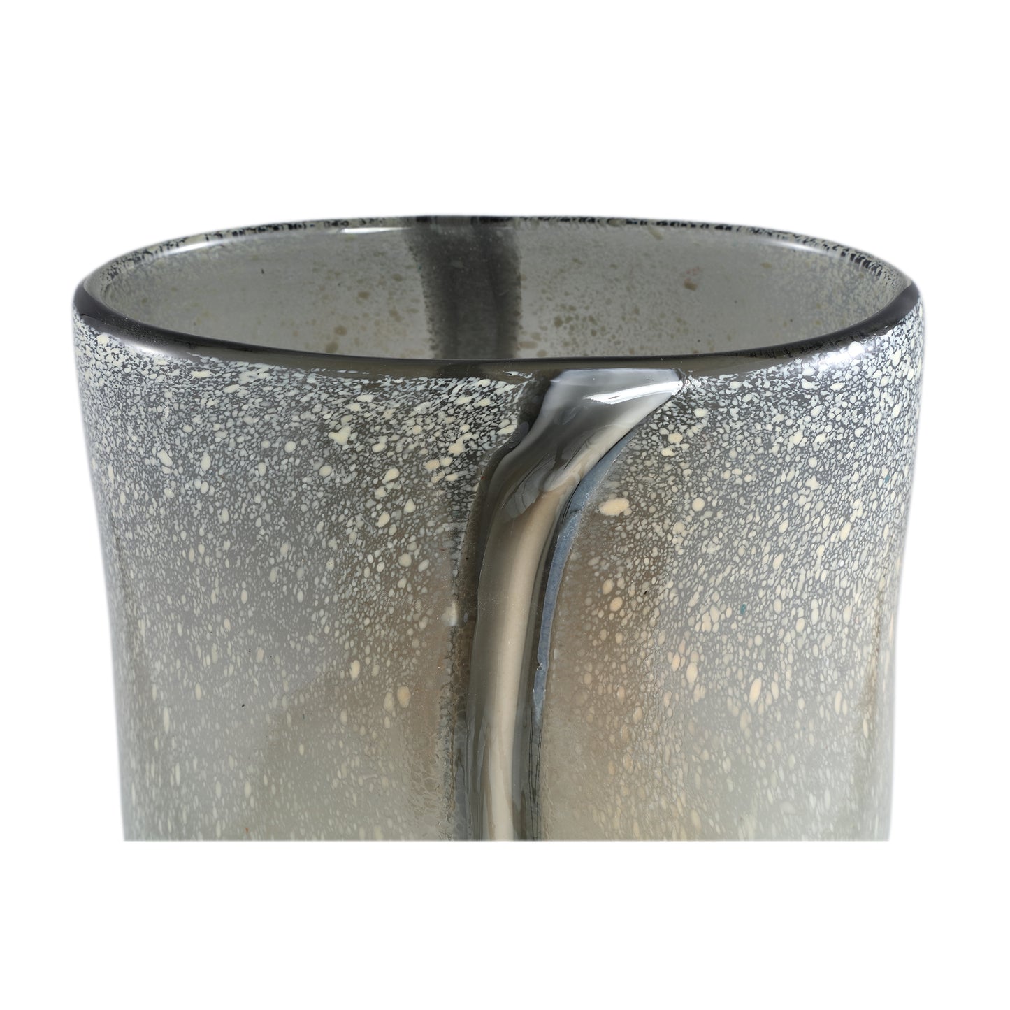 Nicho Cream Glass Vase With Stripe Round