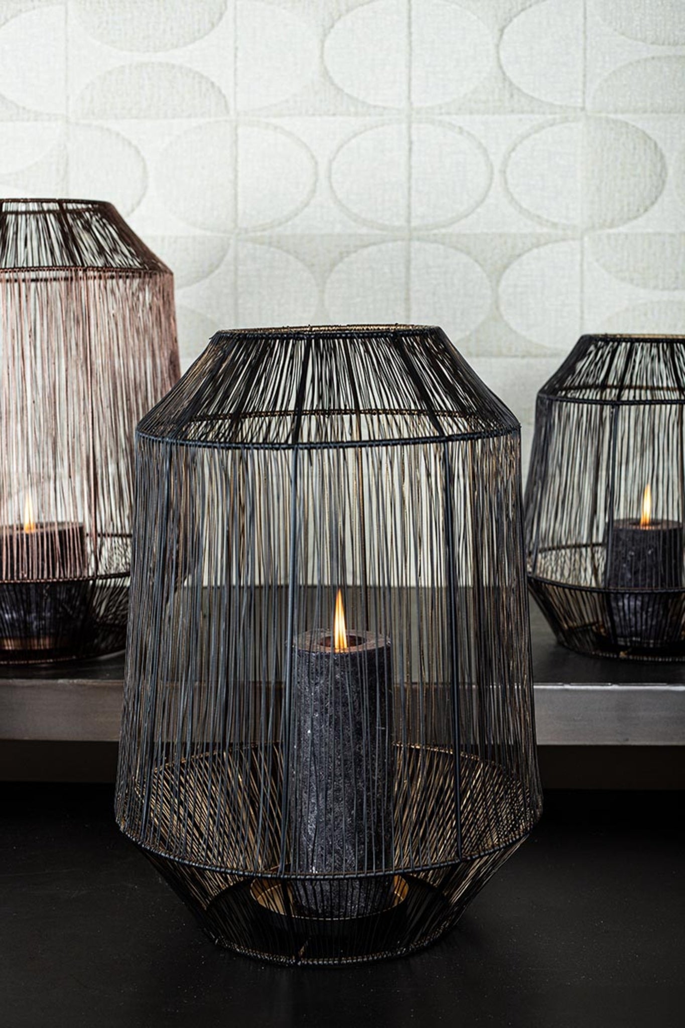 Justy Copper Iron Wired Stormlight Round S