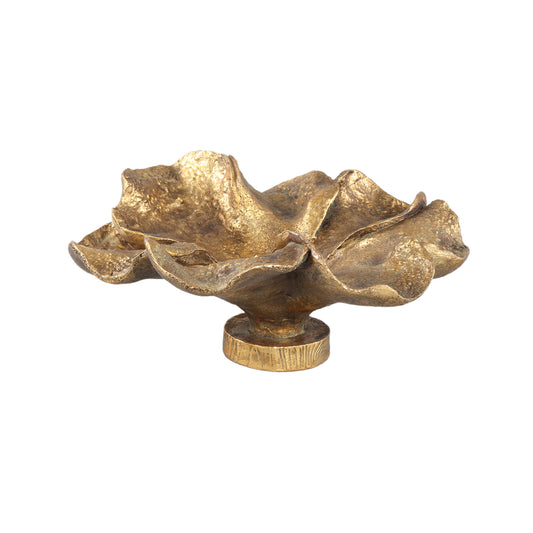 Meryla Gold Poly Flower Candle Holder