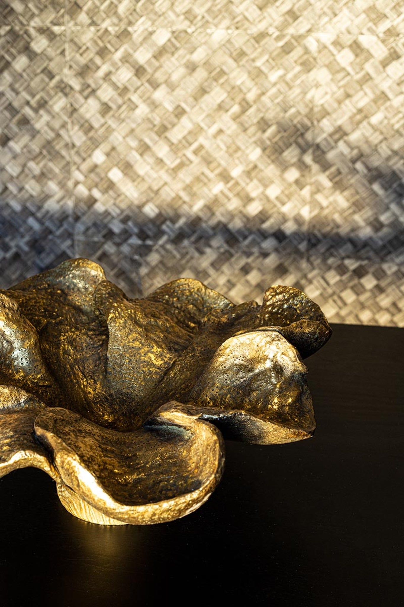 Meryla Gold Poly Flower Candle Holder