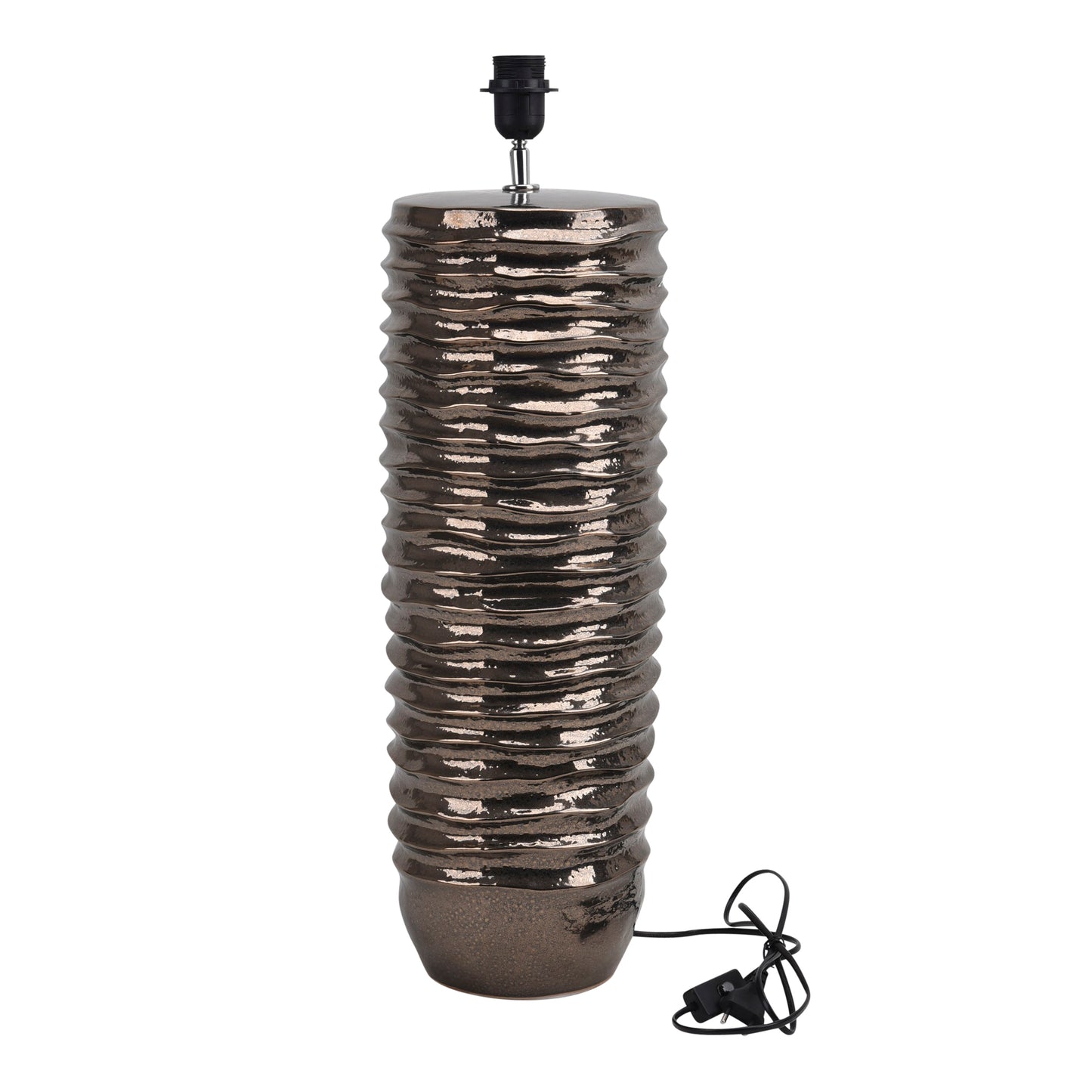 Rikkah Copper Shiny Glazed Ceramic Lampbase Ribbed