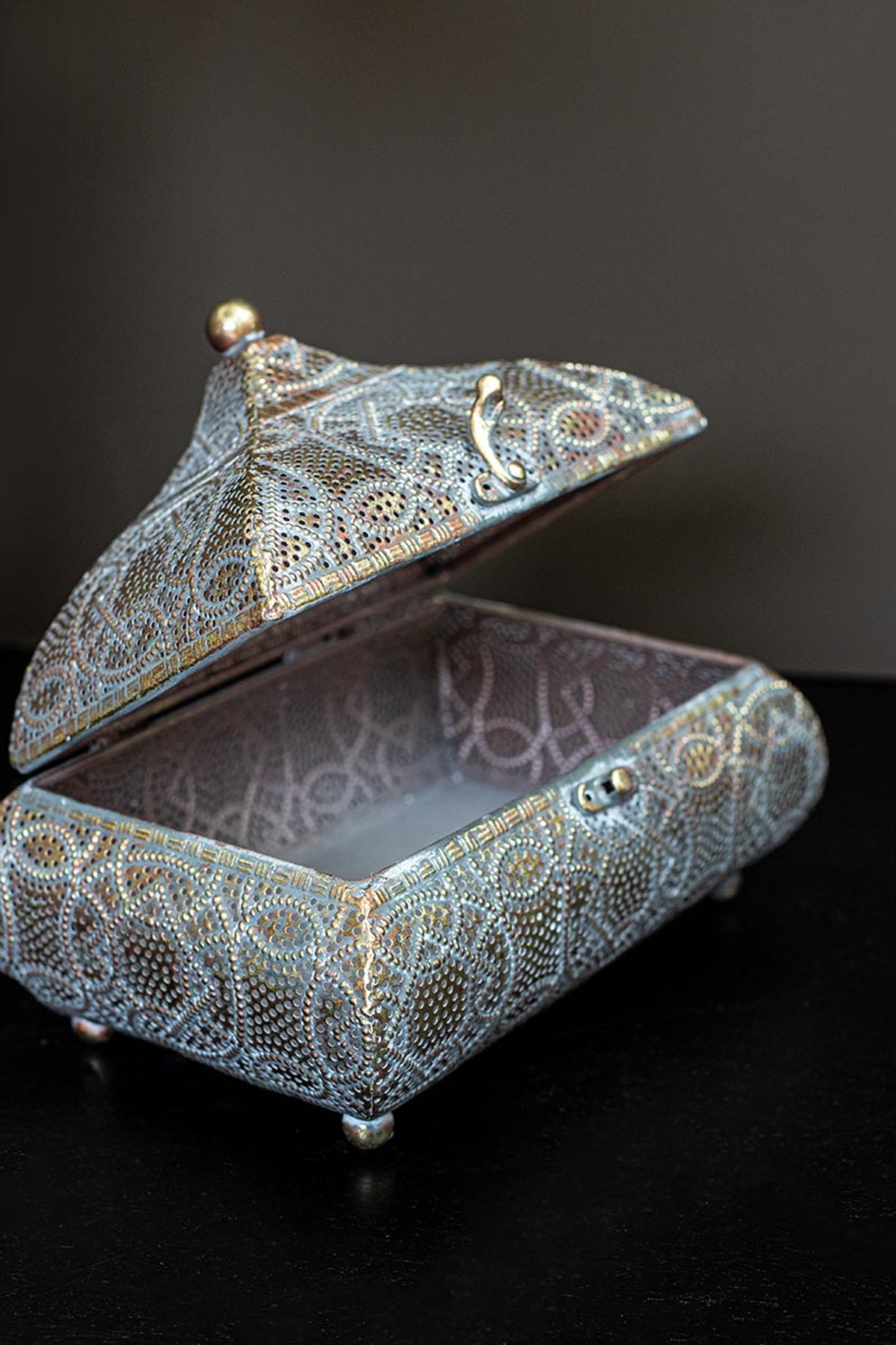 Indio Gold Antique Iron Storage Box Rectangle