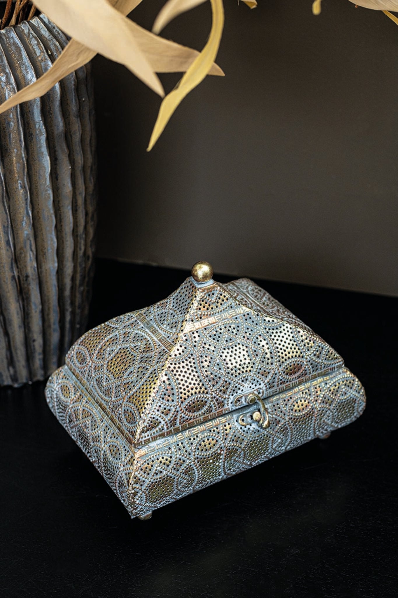 Indio Gold Antique Iron Storage Box Rectangle