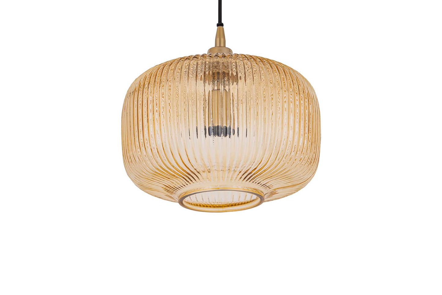 Juliet Amber Glass Hanging Lamp Wide