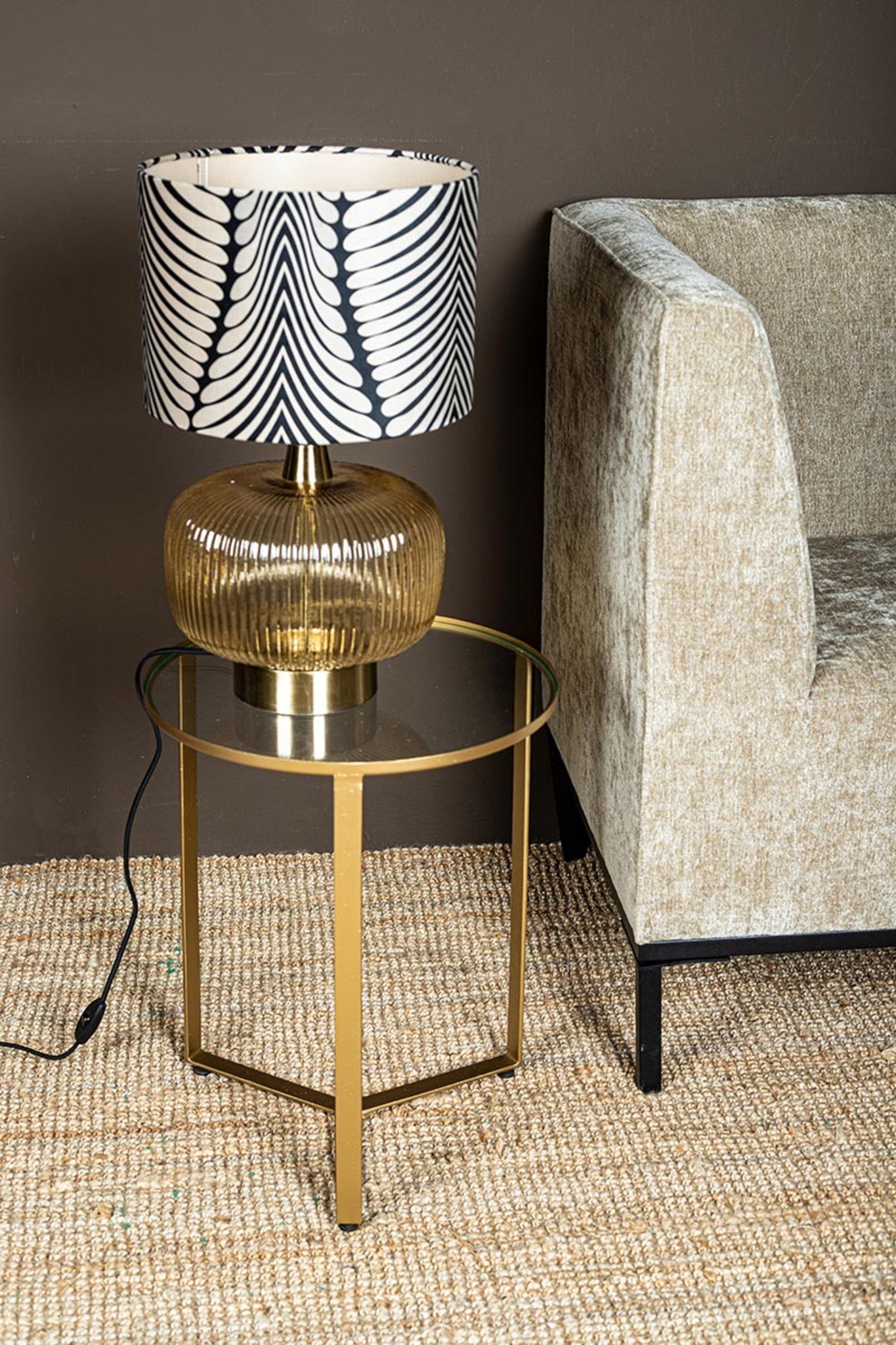 Juliet Amber Glass Lampbase Wide