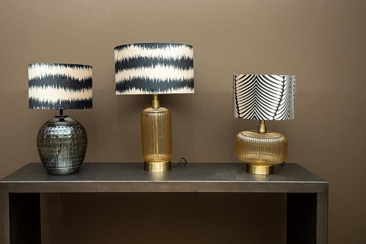 Mexim Grey Smoked Glass Lampbase Round