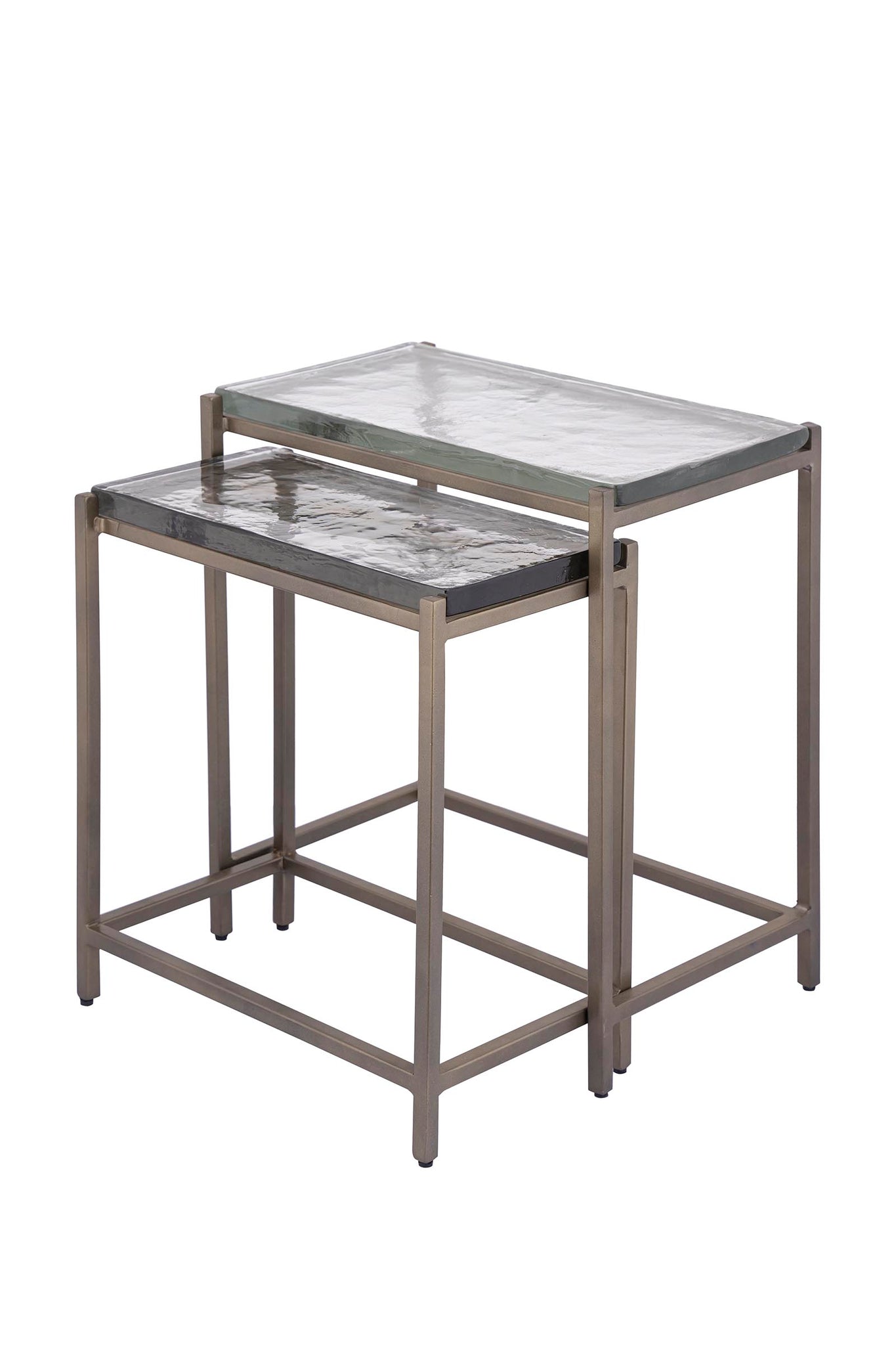 Lucinde Brass Iron Sidetable Thick Glass Rect SV2