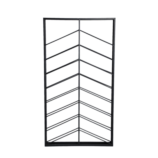 Vinno Black Iron Winerack Symmetrical Layers Rect