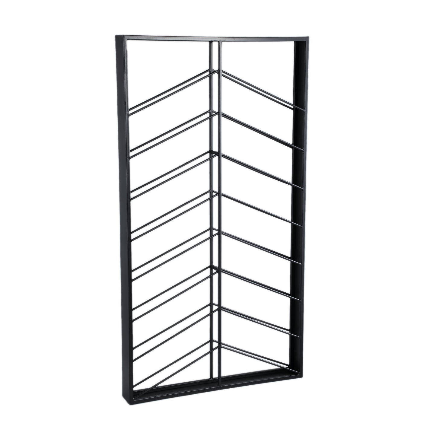 Vinno Black Iron Winerack Symmetrical Layers Rect