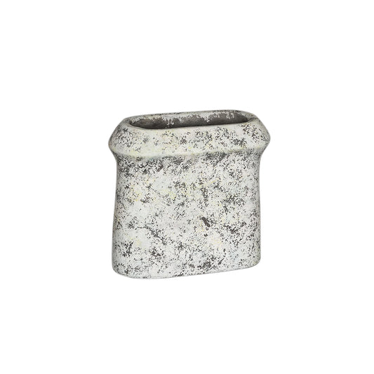 Nimma Grey Cement Pot Wide Top Oval S