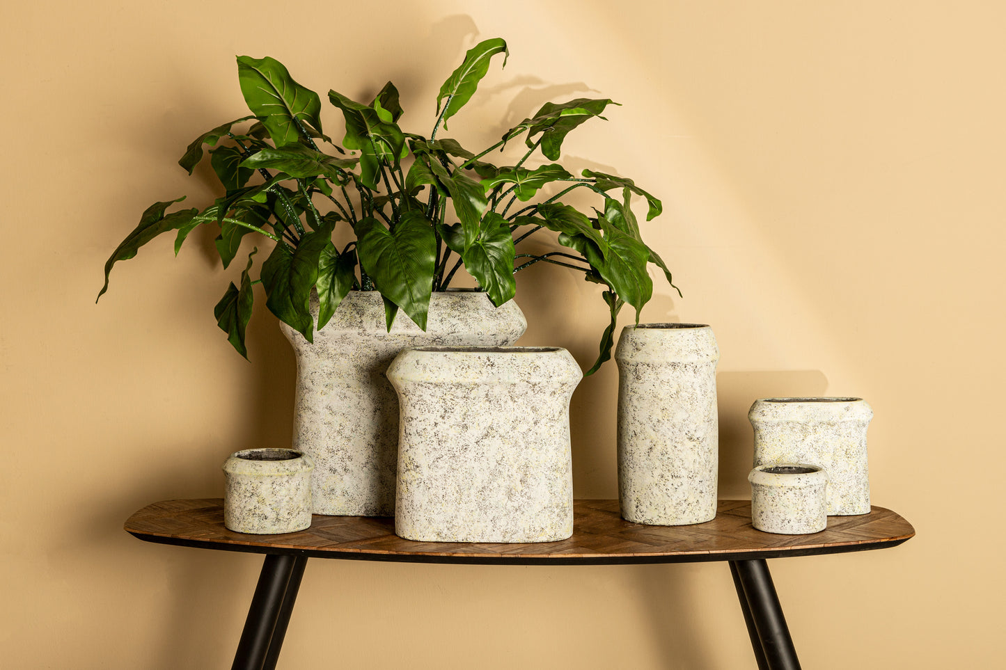 Nimma Grey Cement Pot Wide Top Oval S