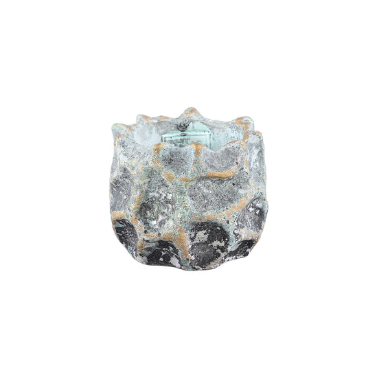 Kixx Grey Cement Pot Angled Shapes Round XS