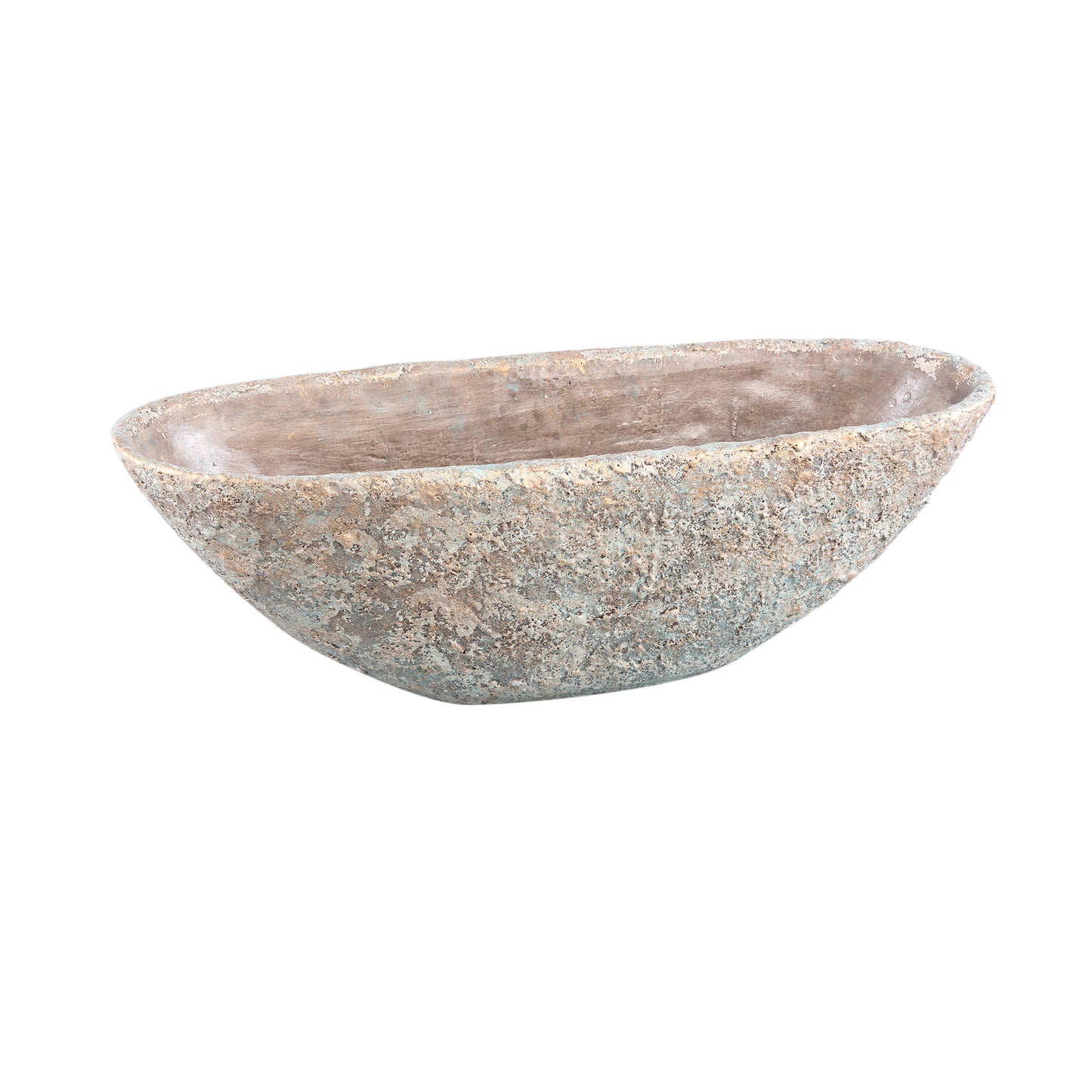 Hayle Cream Cement Pot Rough Structure Oval L