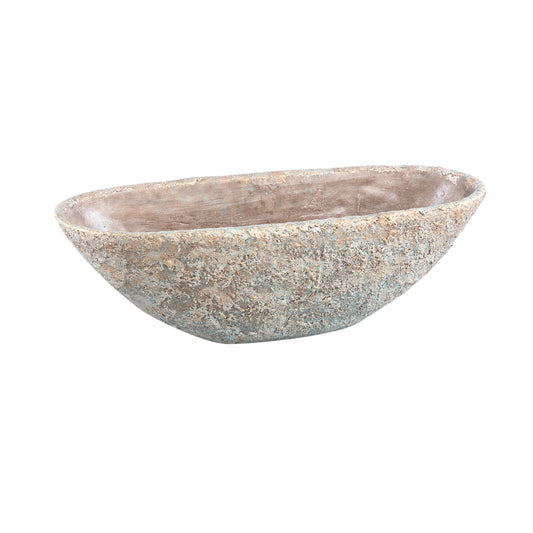 Hayle Cream Cement Pot Rough Structure Oval L