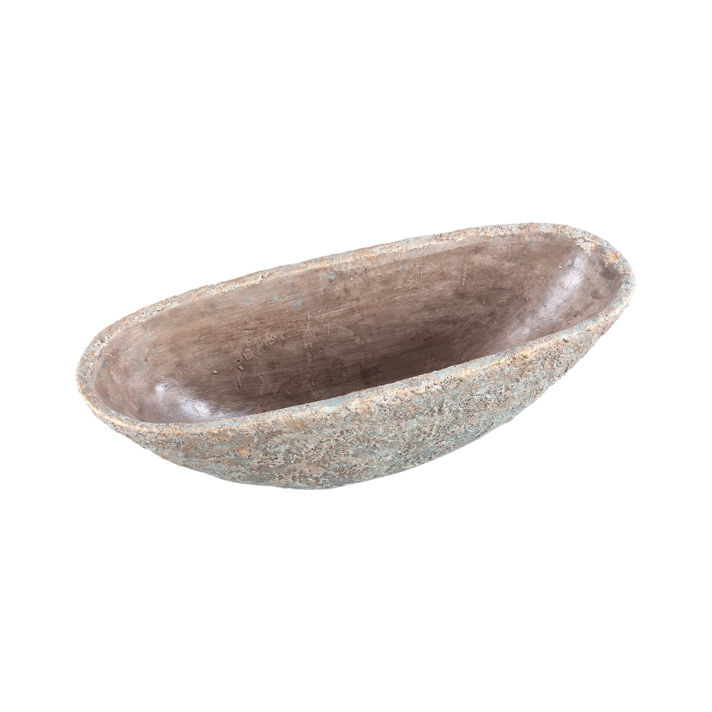 Hayle Cream Cement Pot Rough Structure Oval L