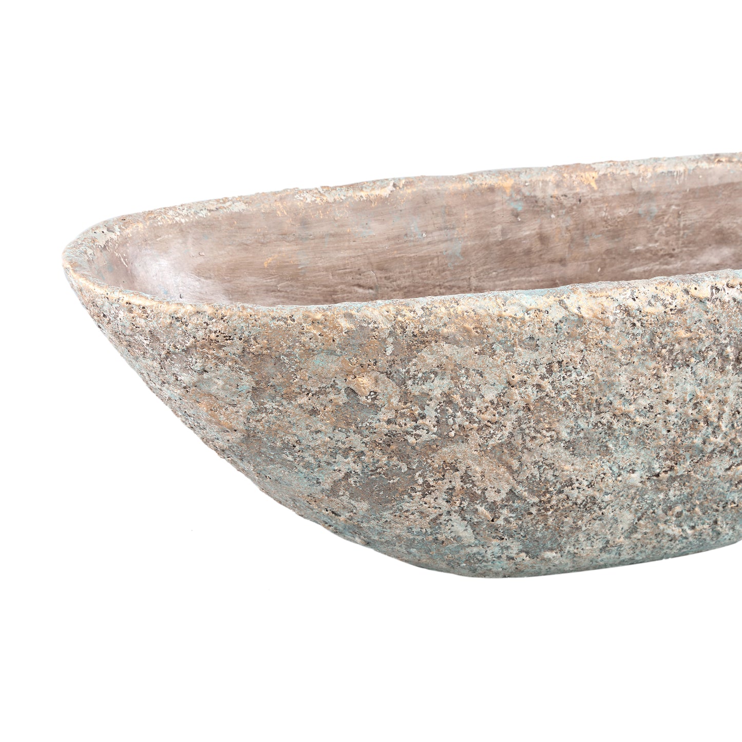 Hayle Cream Cement Pot Rough Structure Oval L