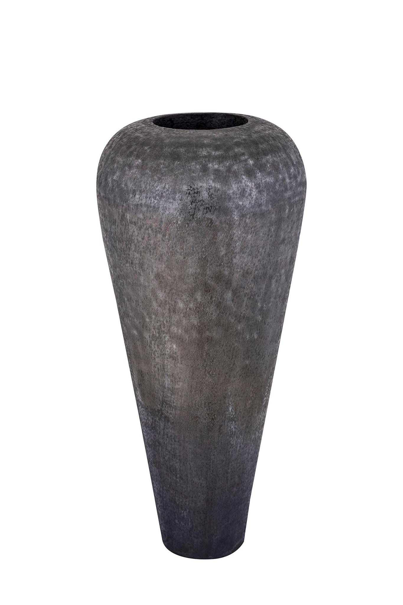 Mumbay Black Brushed Aluminum Pot Round L