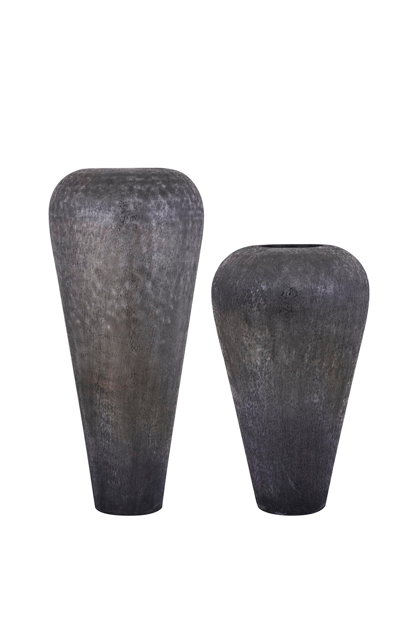 Mumbay Black Brushed Aluminum Pot Round L