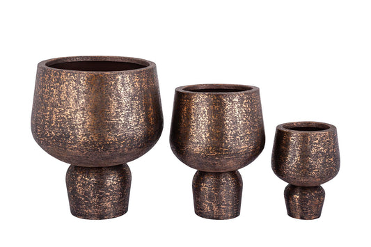 Wayan Copper Brushed Aluminum Pot With Base SV3