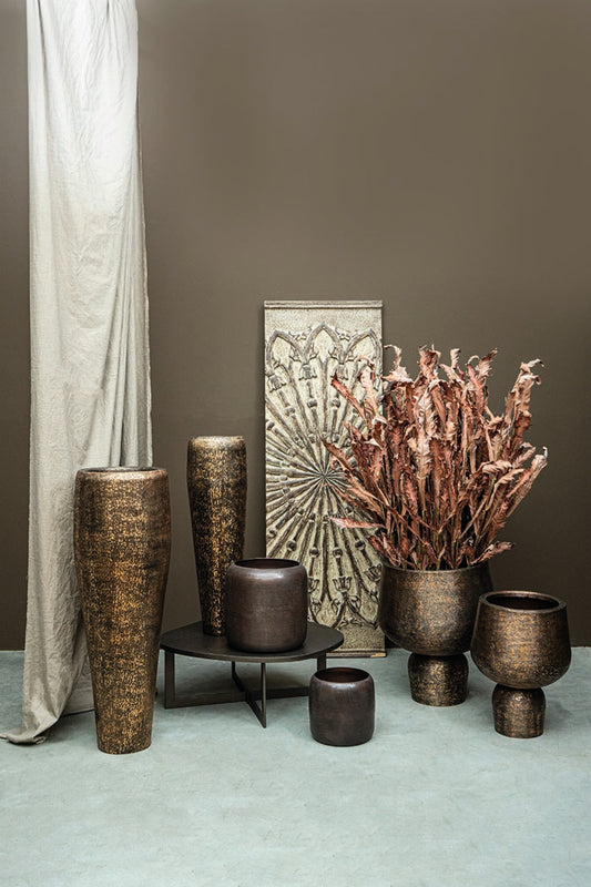 Wayan Copper Brushed Aluminum Pot With Base SV3