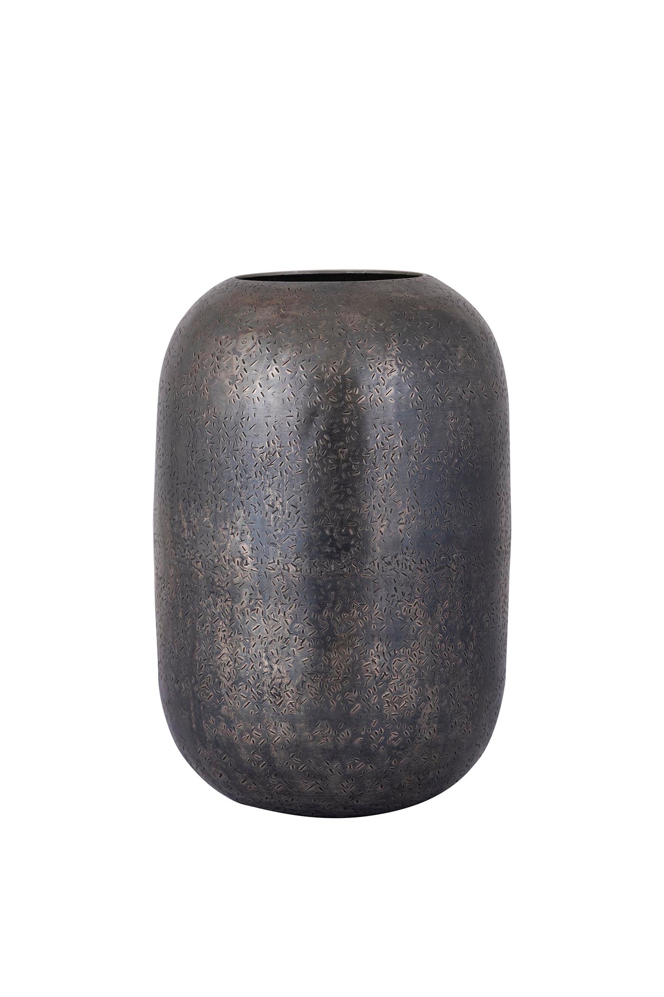 Yourne Black Rustic Aluminum Pot Bulb Round S