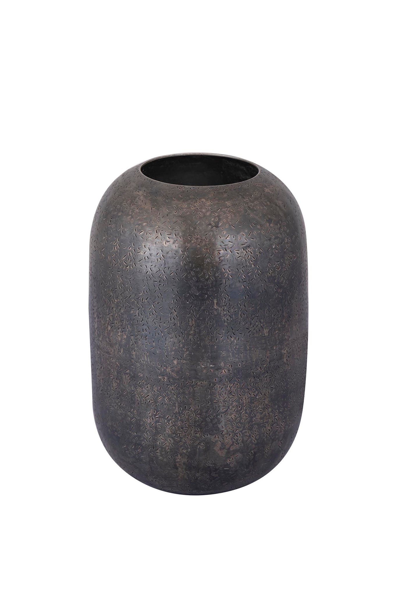 Yourne Black Rustic Aluminum Pot Bulb Round S