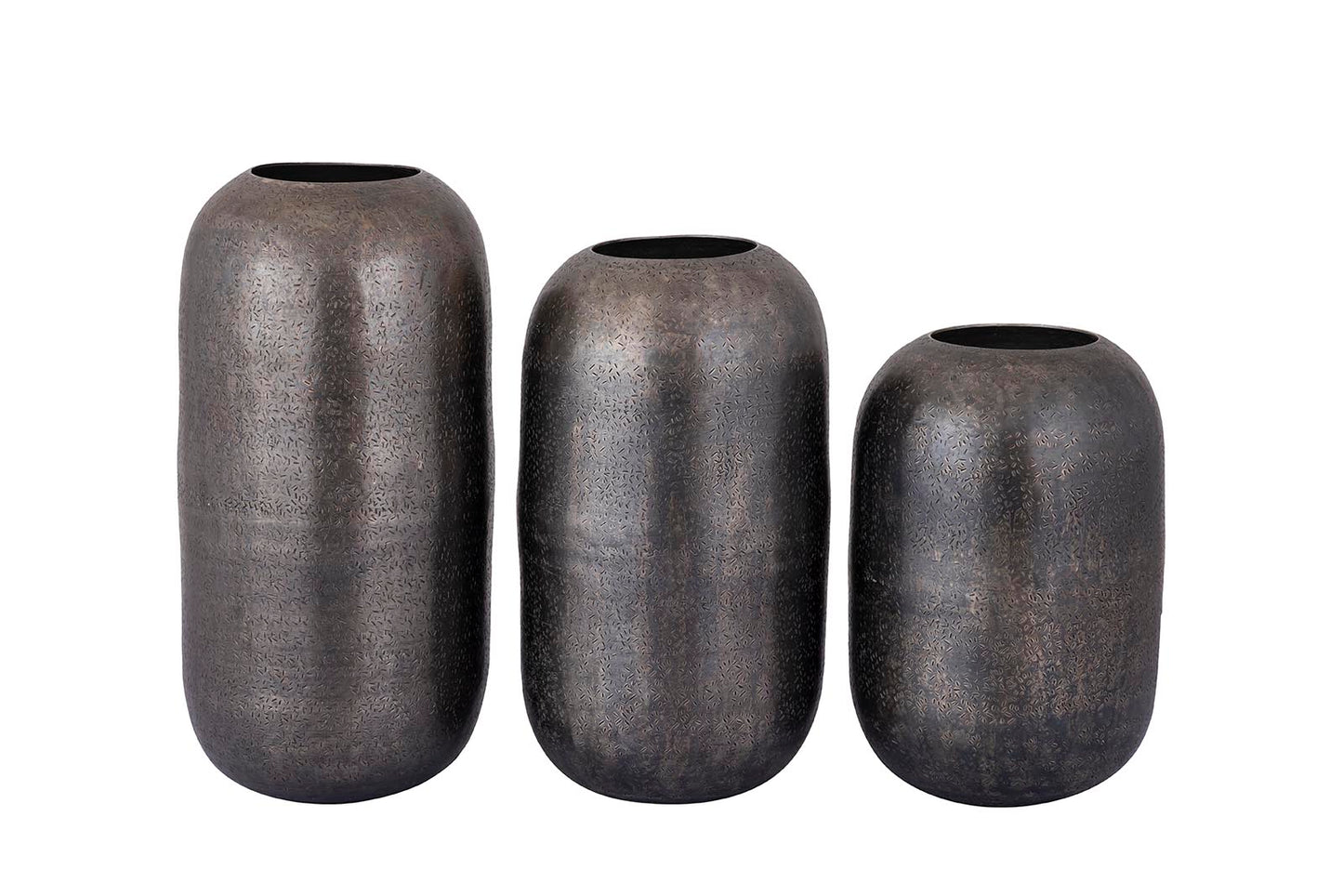 Yourne Black Rustic Aluminum Pot Bulb Round S