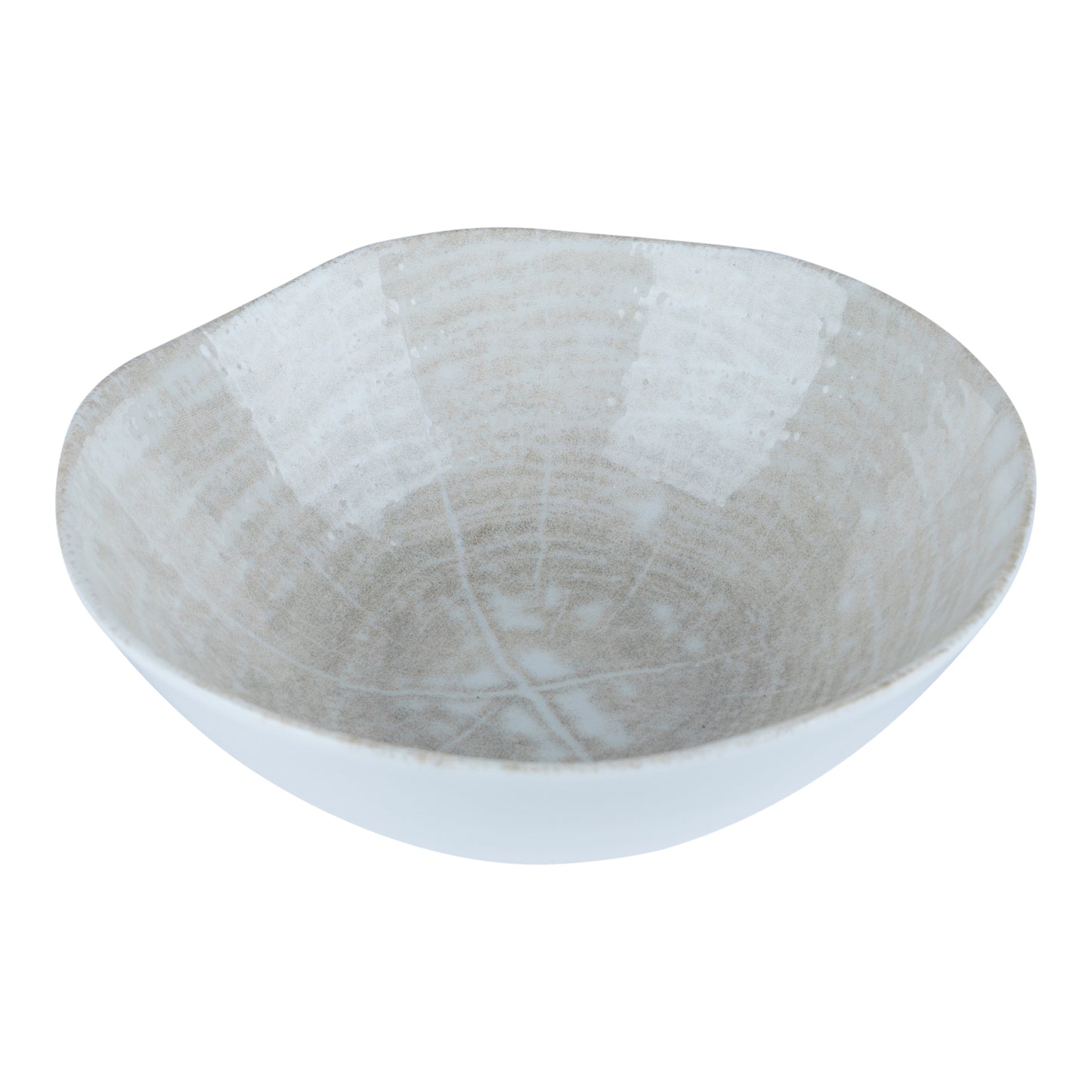 Kaylaa Crème Porselein Schaal Rond Set van 6 Stuks 4.5x16x16 cm