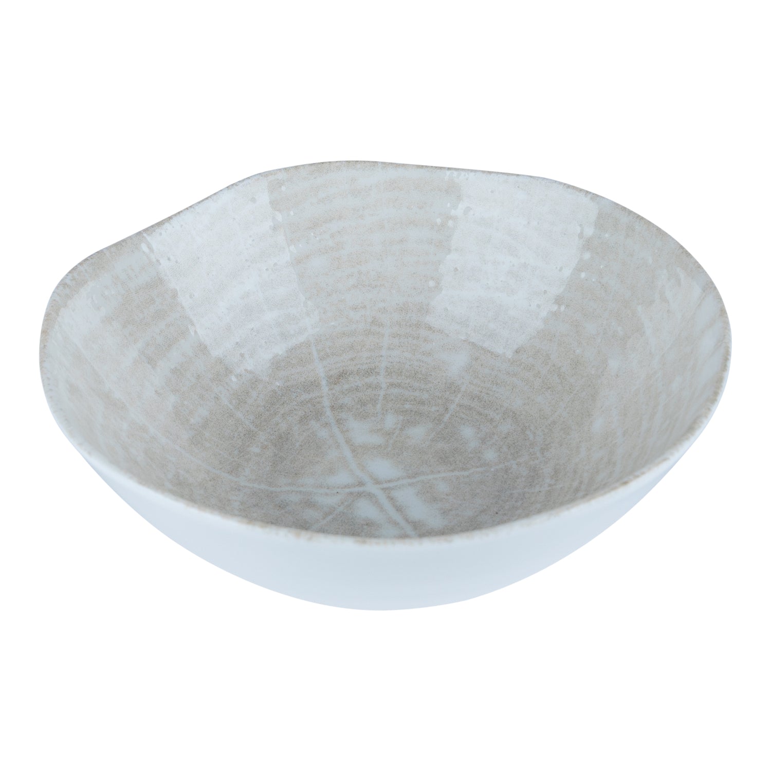 Kaylaa Crème Porselein Schaal Rond Set van 6 Stuks 4.5x16x16 cm
