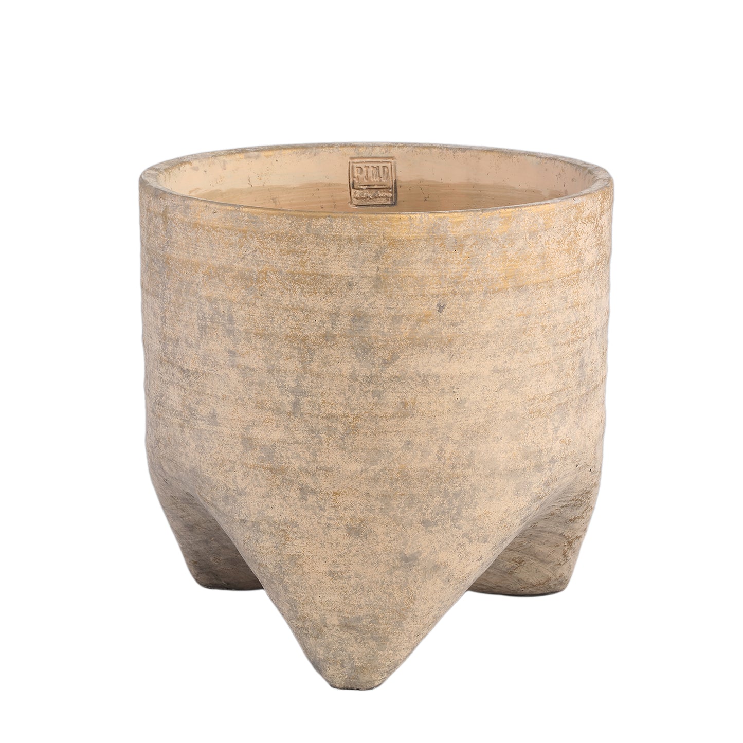 Kodi Light Brown Cement Pot On Feet Round Big S